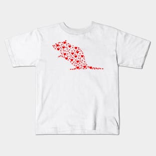 Gerbil shapped hearts Kids T-Shirt